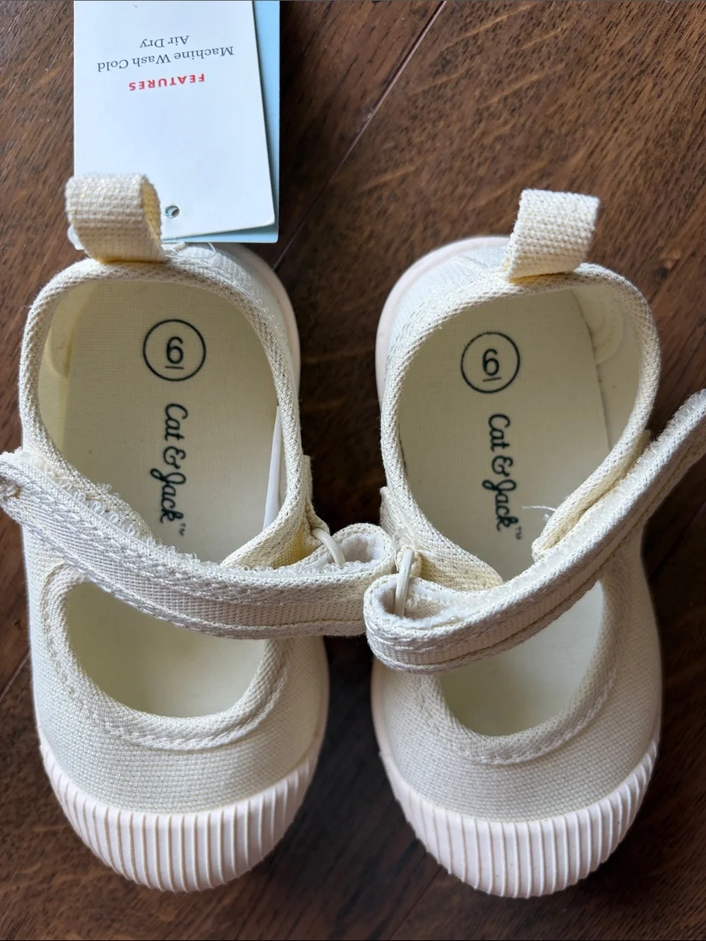 Cat & Jack Cream Canvas Mary Jane Shoes - Girls